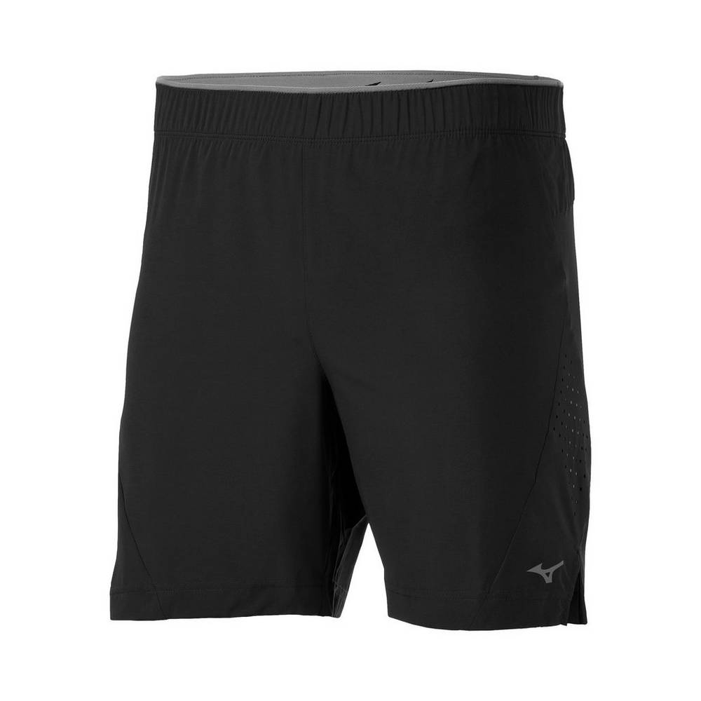 Mens Mizuno Alpha 7" Running Shorts Black Philippines (EBANYZ127)